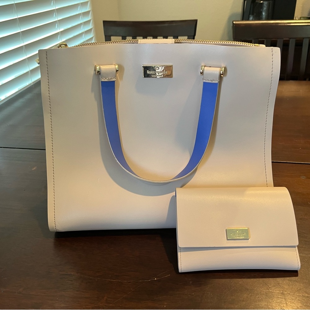 Elegant Cream Tote Bag with Matching Wallet